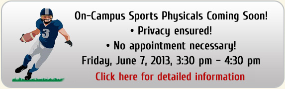 On-Campus Sports Physicals Coming Soon!